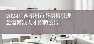 2024广西梧州市苍梧县引进急需紧缺ag凯发国际k8的人才招聘公告