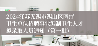 2024江苏无锡市锡山区医疗卫生单位招聘事业编制卫生人才拟录取人员通知（第一批）